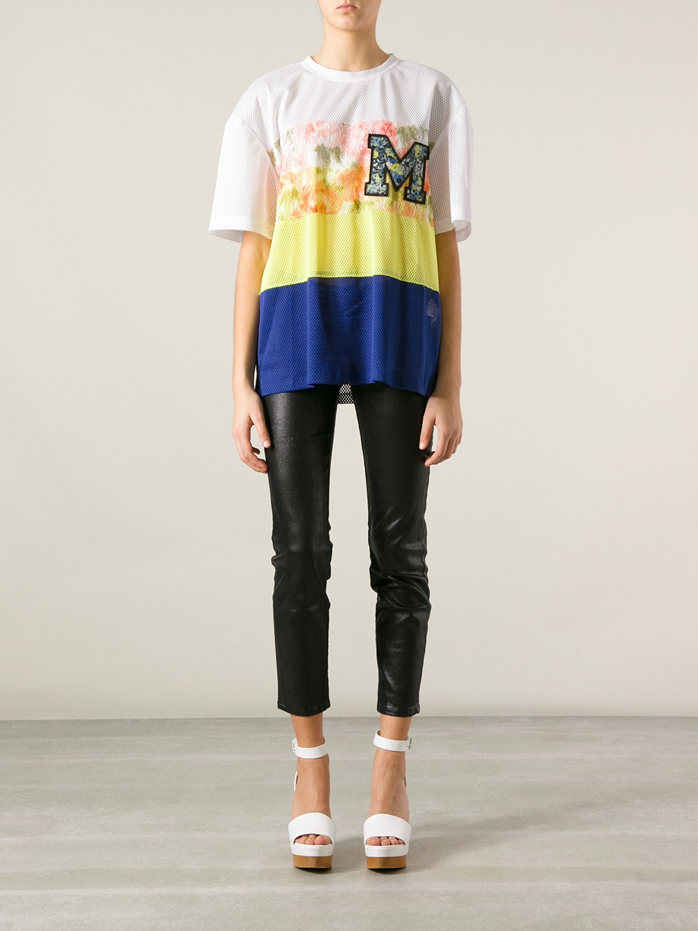 Msgm Mesh TShirt in White Lyst