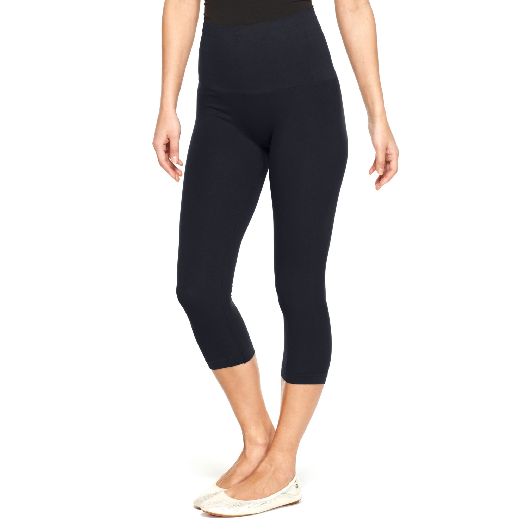 Lyst - Spanx Tout About Wide Waistband Seamless Shaping Capri Leggings ...