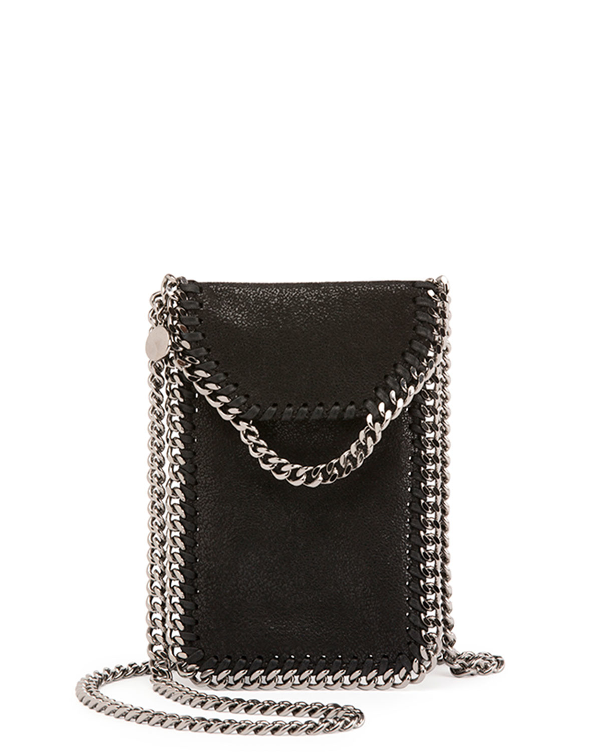 Lyst - Stella Mccartney Crossbody Bag Phone Holder W/chain Trim in Black