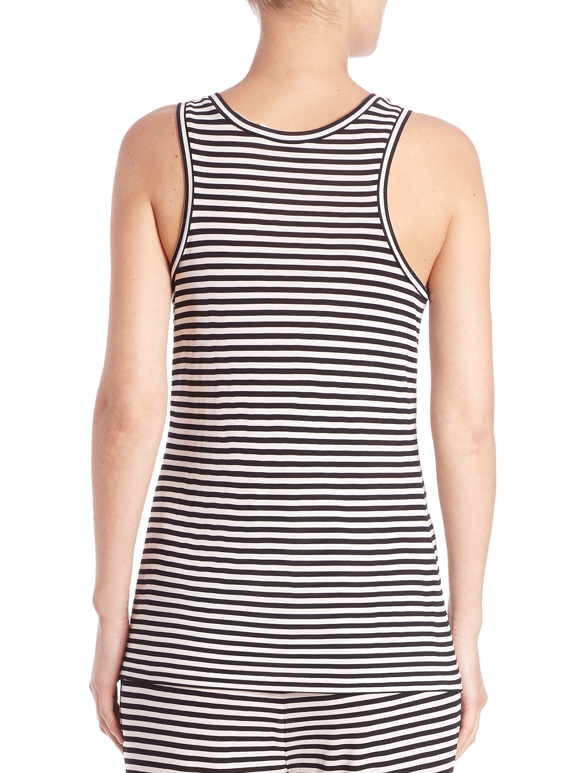 Lyst - Max Mara Striped Tank Top in Black