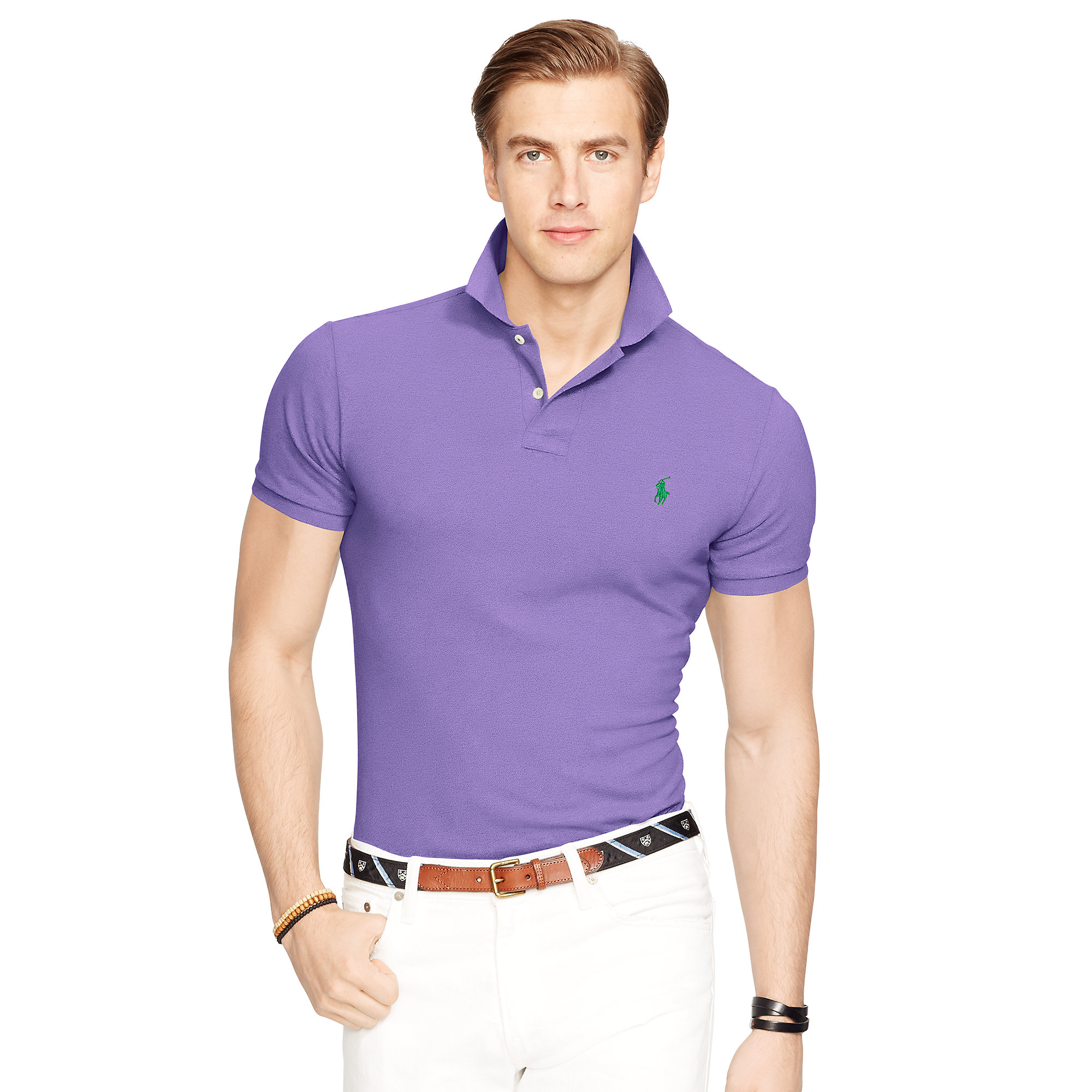 ralph lauren custom fit stretch mesh polo