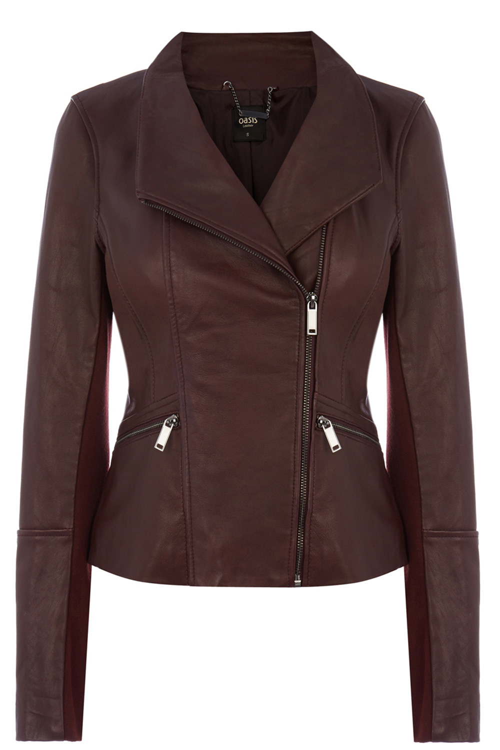 Lyst - Oasis Drape Leather Jacket in Purple