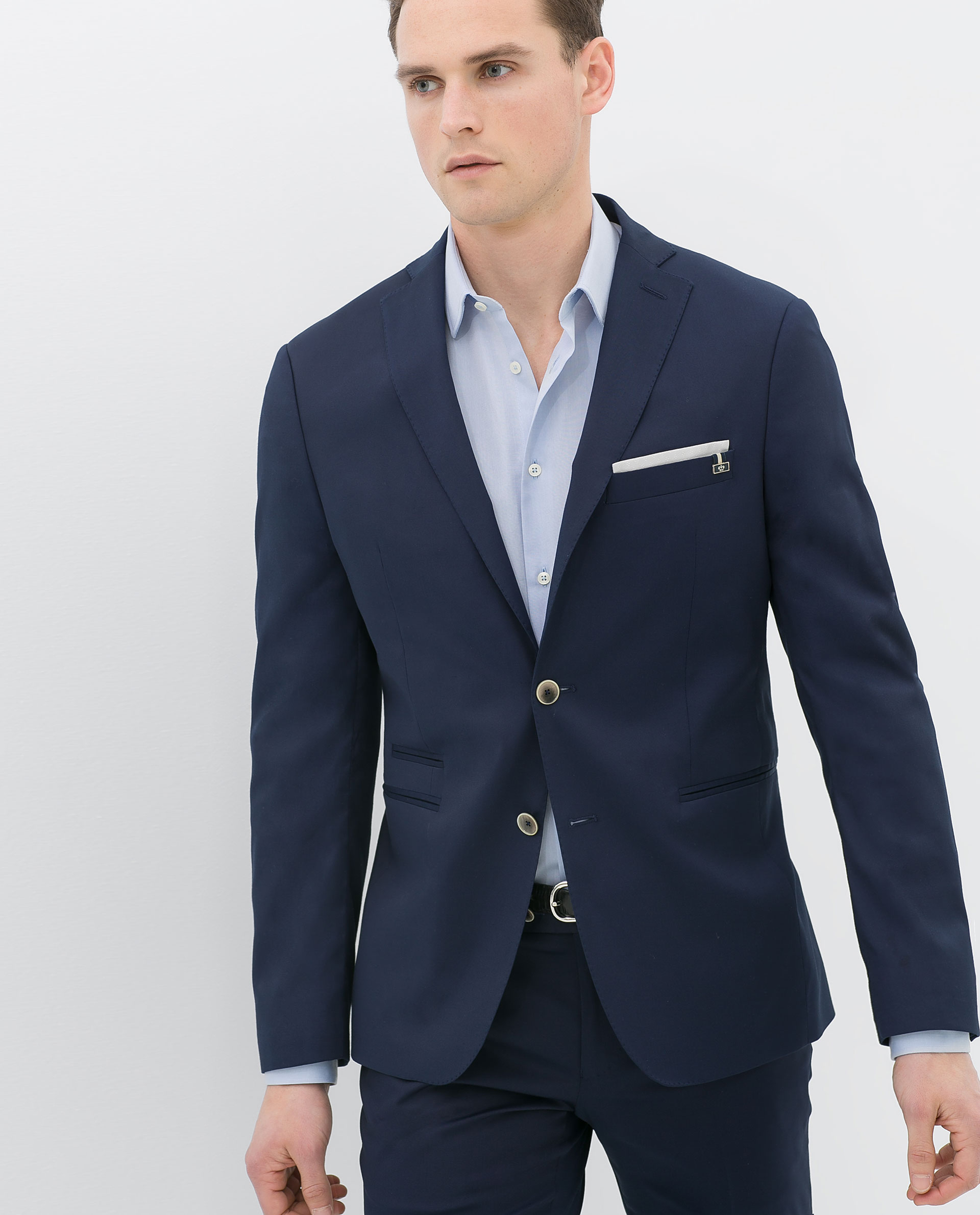 Zara Blue Suit Blazer in Blue for Men | Lyst