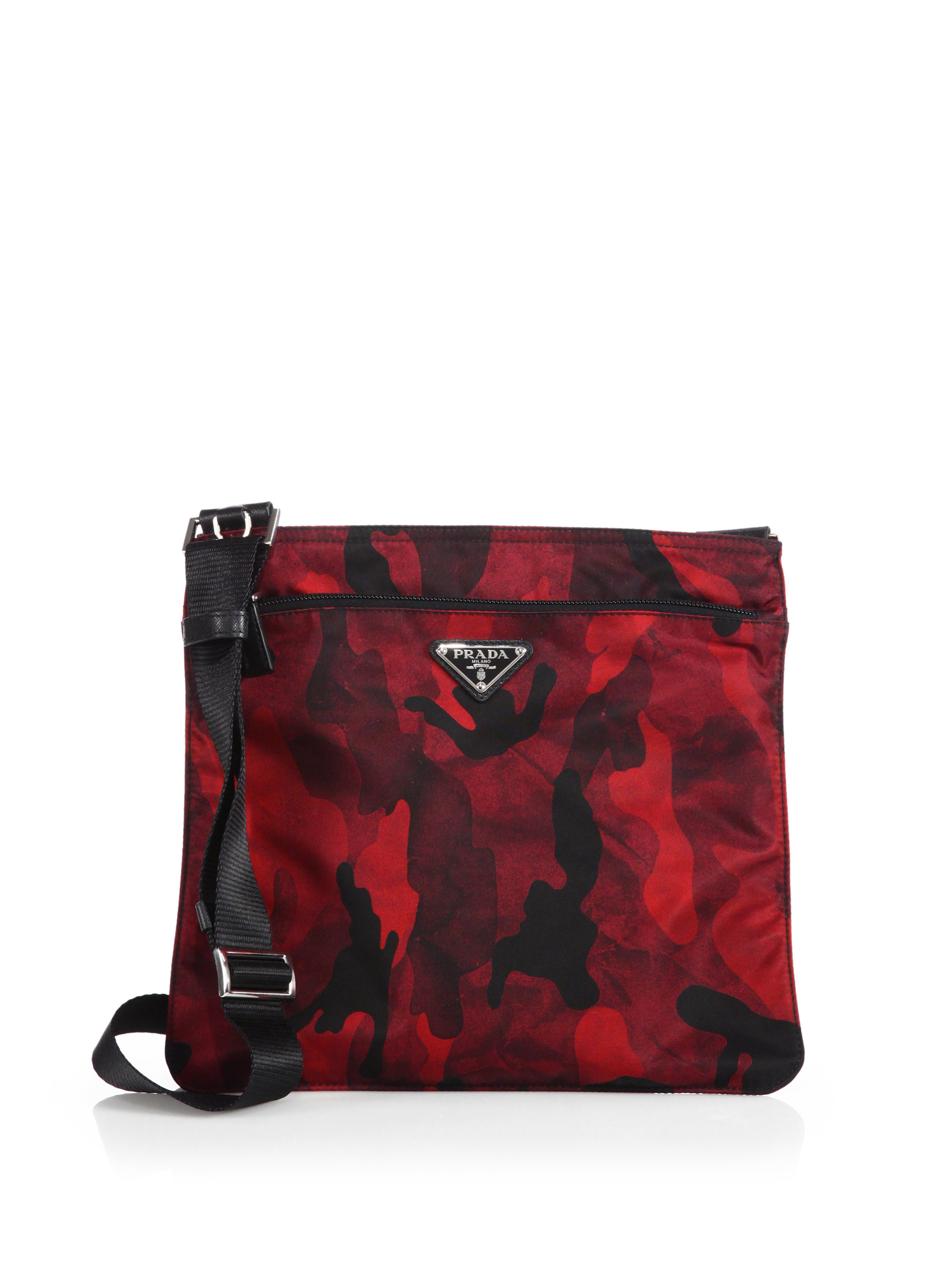 Prada Tessuto Camouflage Small Crossbody Bag in Red (BORDEAUX) | Lyst  