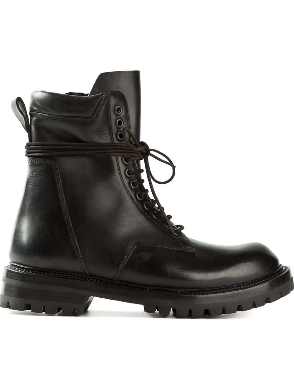 Lyst Rick Owens Combat Boots In Black For Men 9695