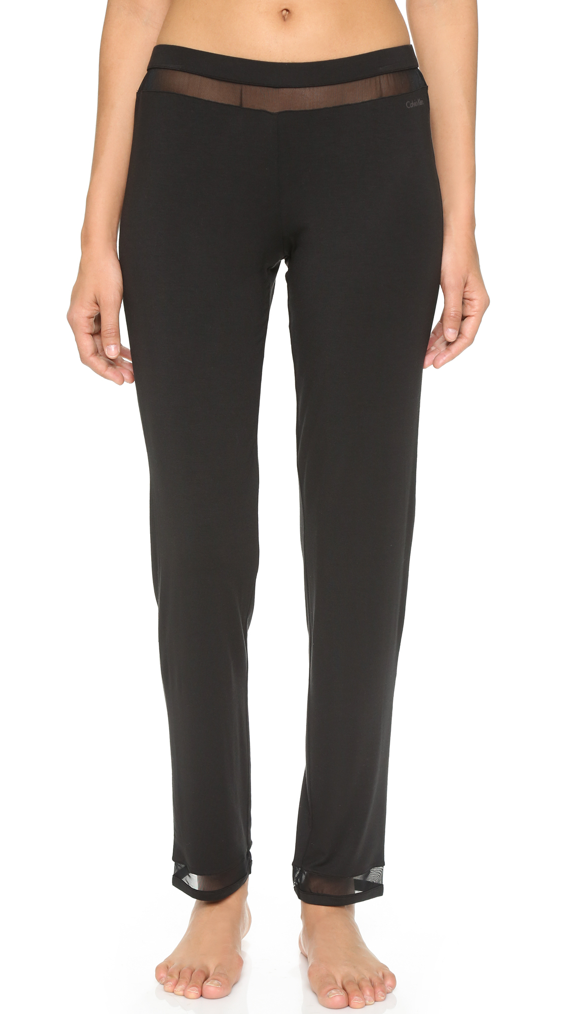 Lyst - Calvin Klein Ethereal Tailored Pajama Pants - Black in Black
