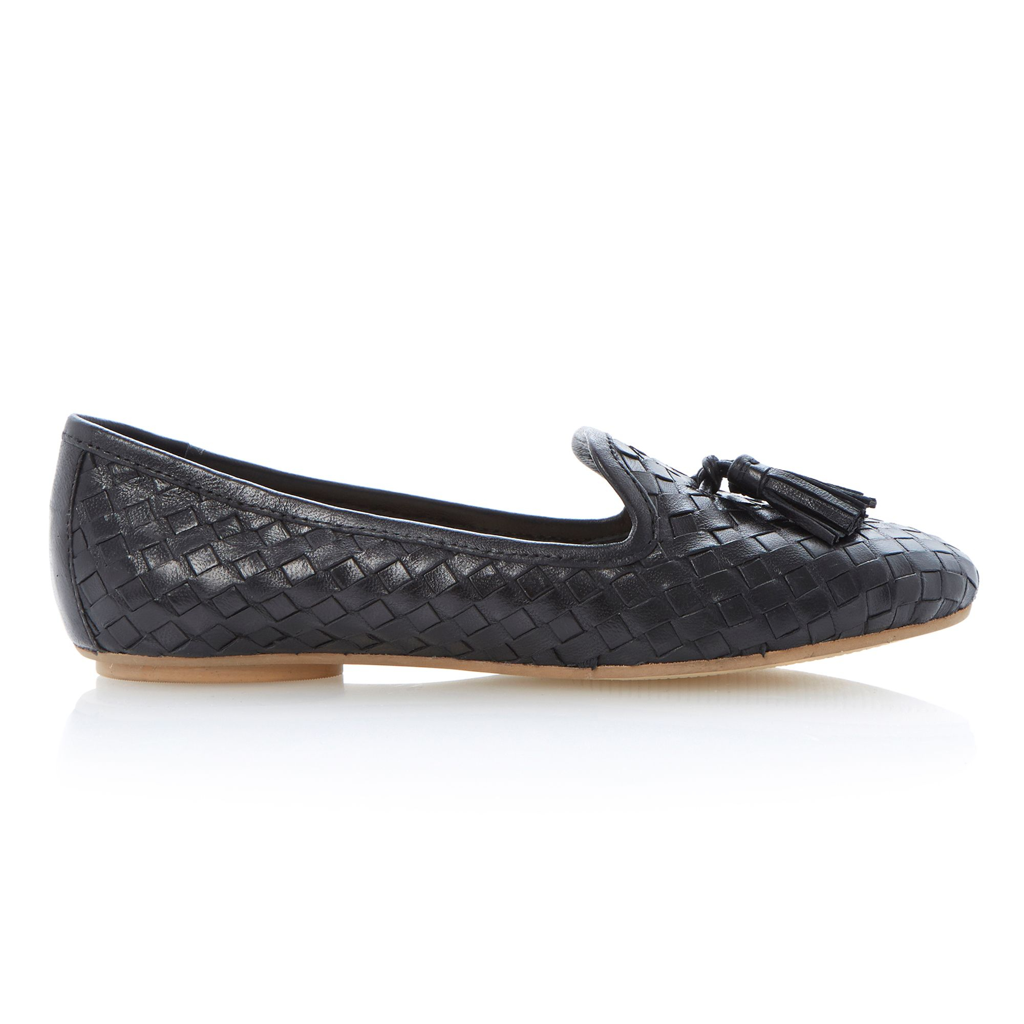 loafer flat dune lasso leather almond toe flat loafer shoes in black loafer flat dune lasso leather almond toe flat loafer shoes in black