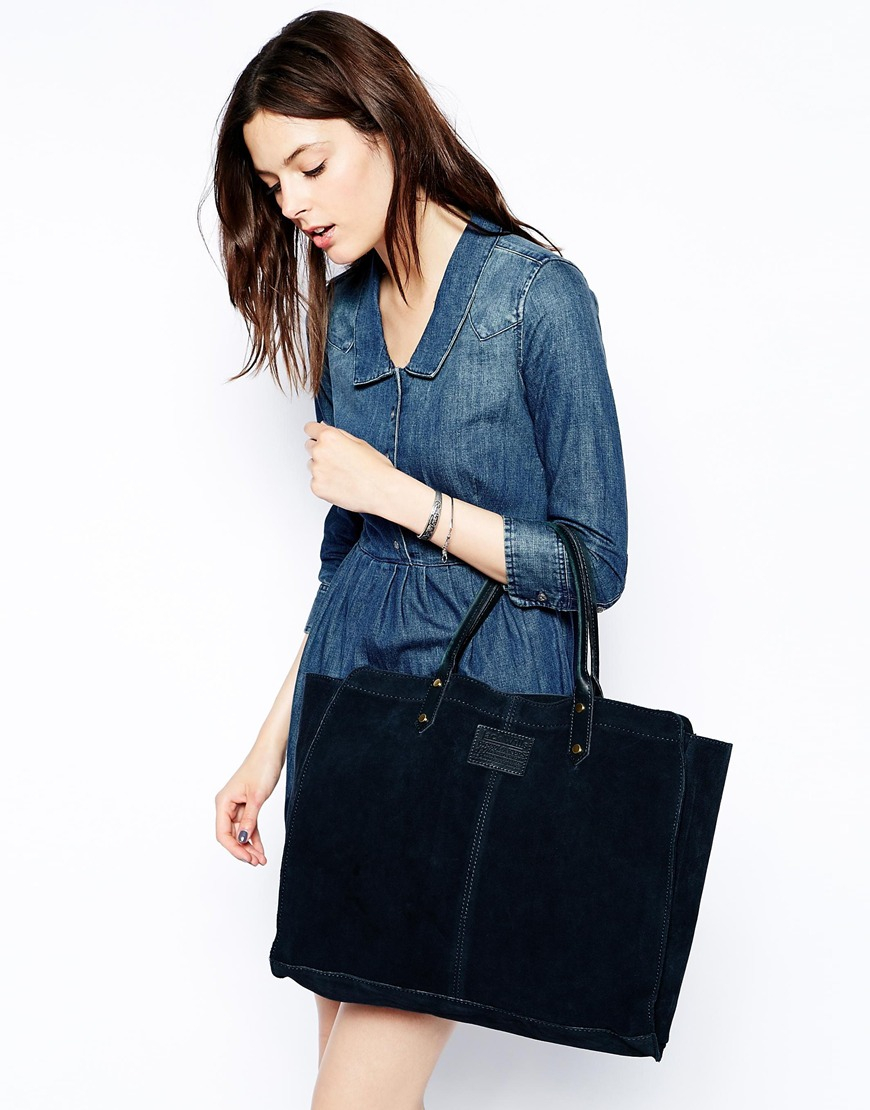 Lyst Jack wills Sueded Tote Bag in Blue