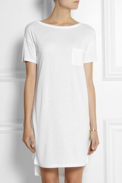 T By Alexander Wang Jersey  T Shirt  Dress  in White Lyst