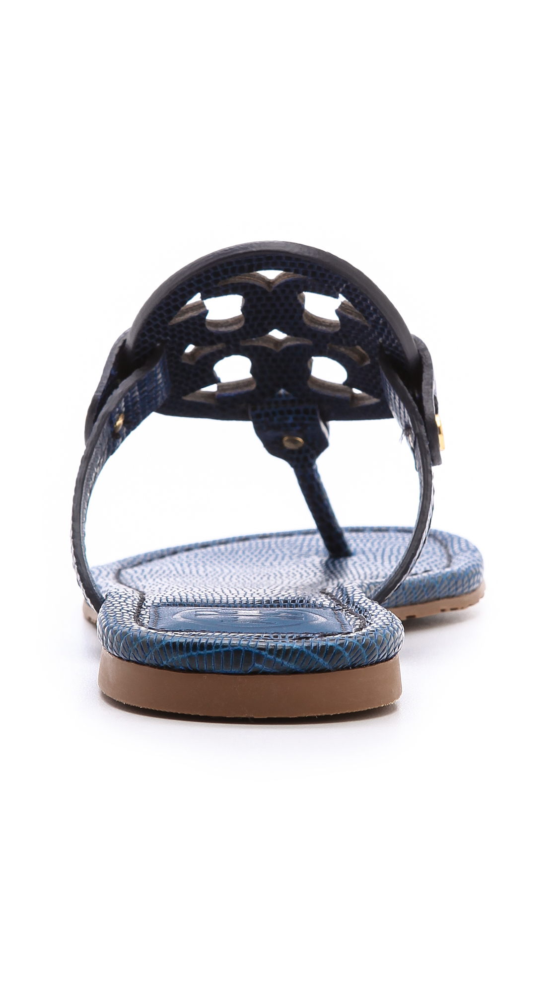 Lyst Tory Burch Miller Tejus Print Sandals Newport Navy In Blue 1154