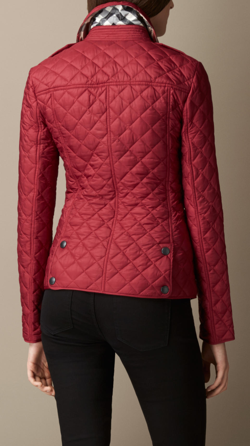 Burberry Diamond Quilted Jacket in Red (alizarin crimson) | Lyst
