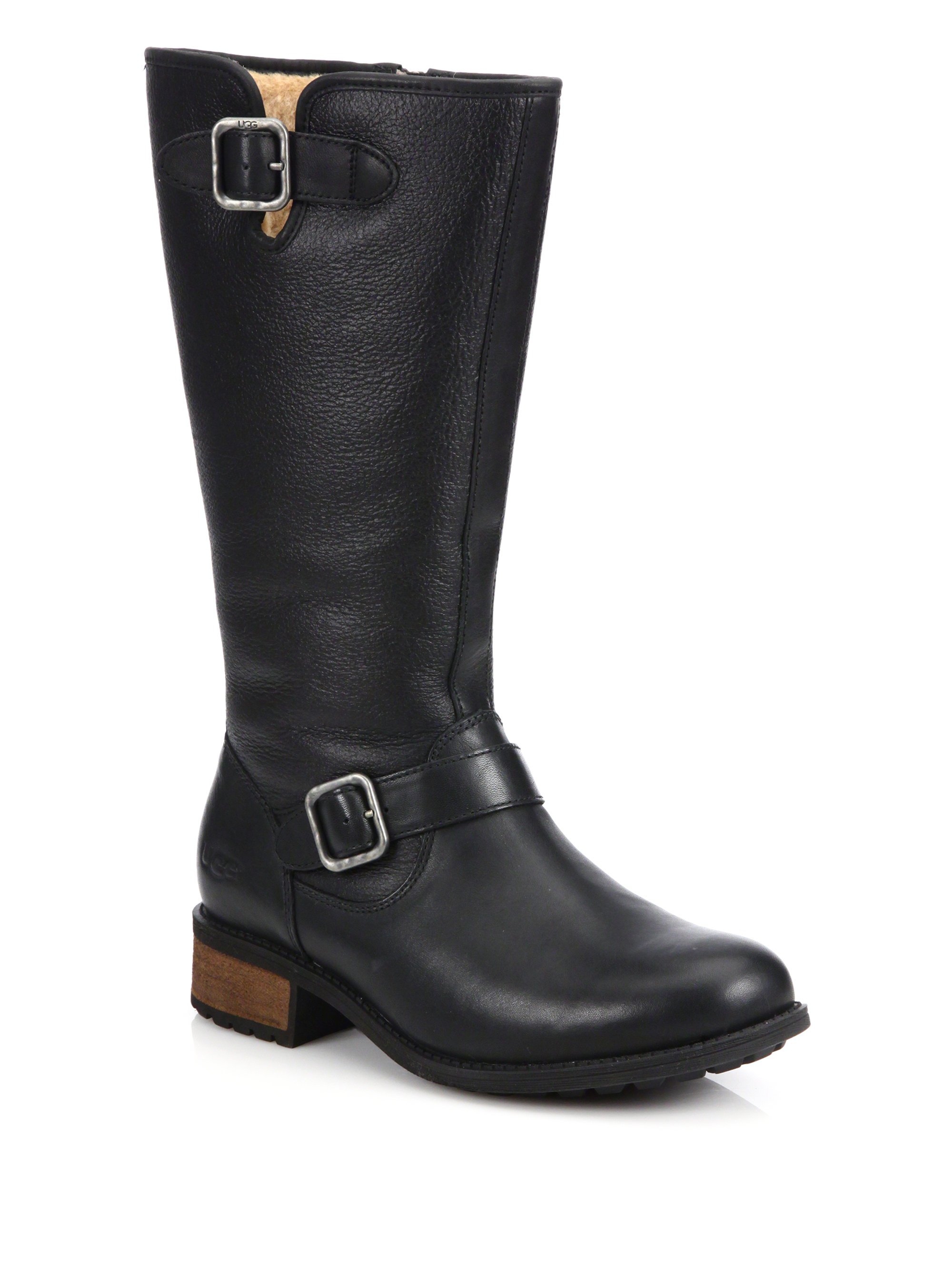 Lyst - Ugg Chancery Sheepskin & Leather Boots in Black