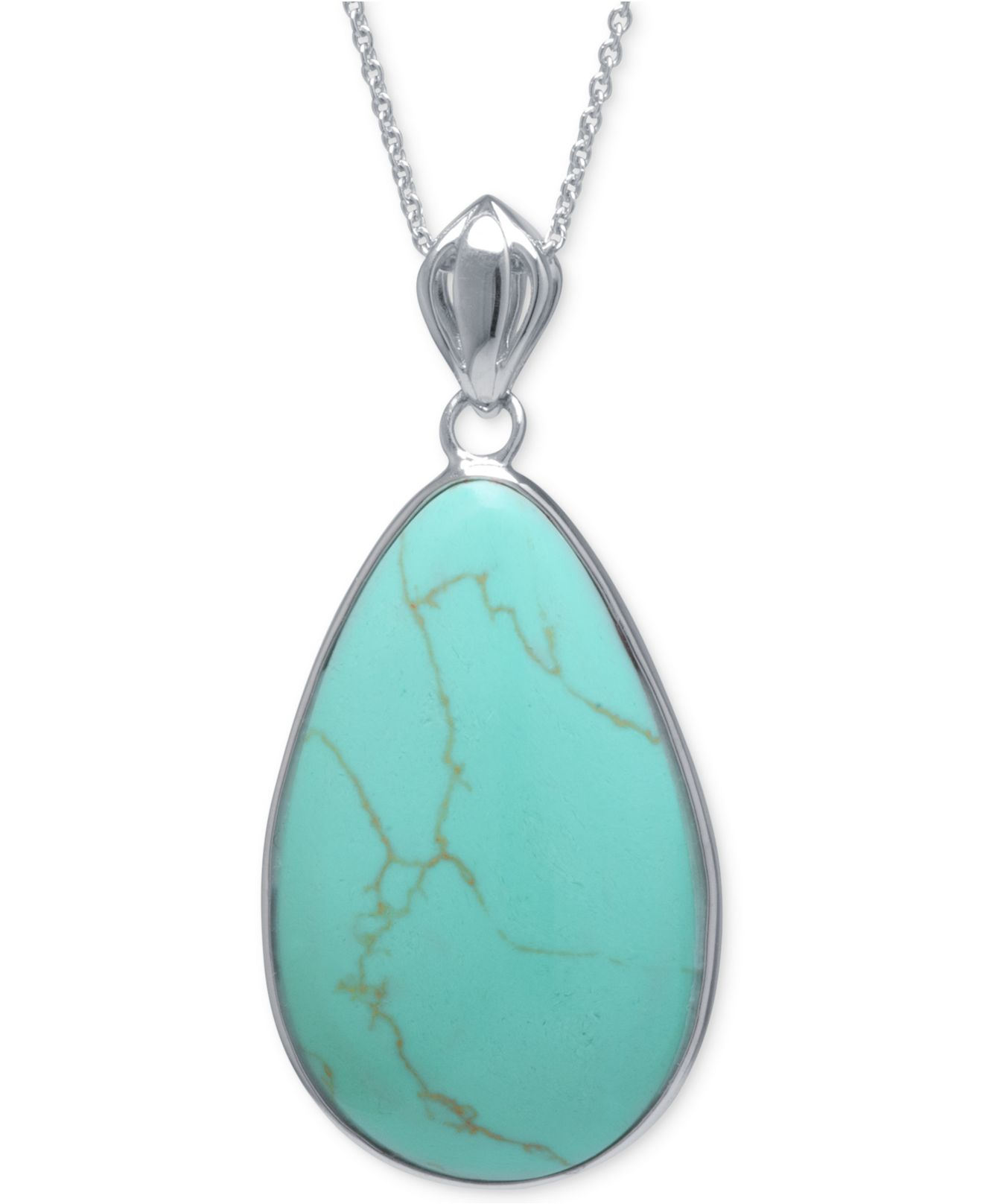 Lyst - Macy'S Manufactured Turquoise Teardrop Pendant Necklace In