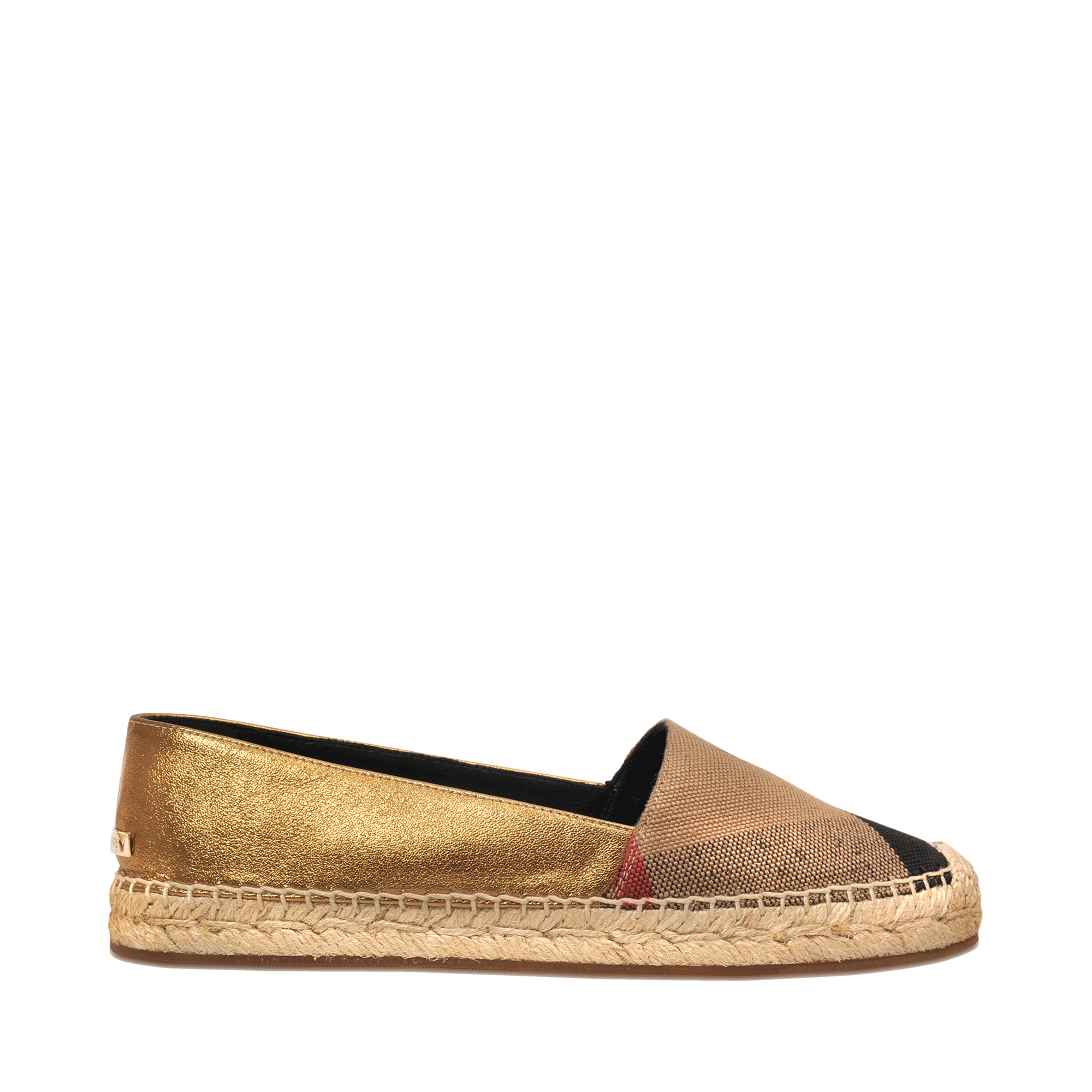 Burberry Hodgeson Espadrille in Gold | Lyst