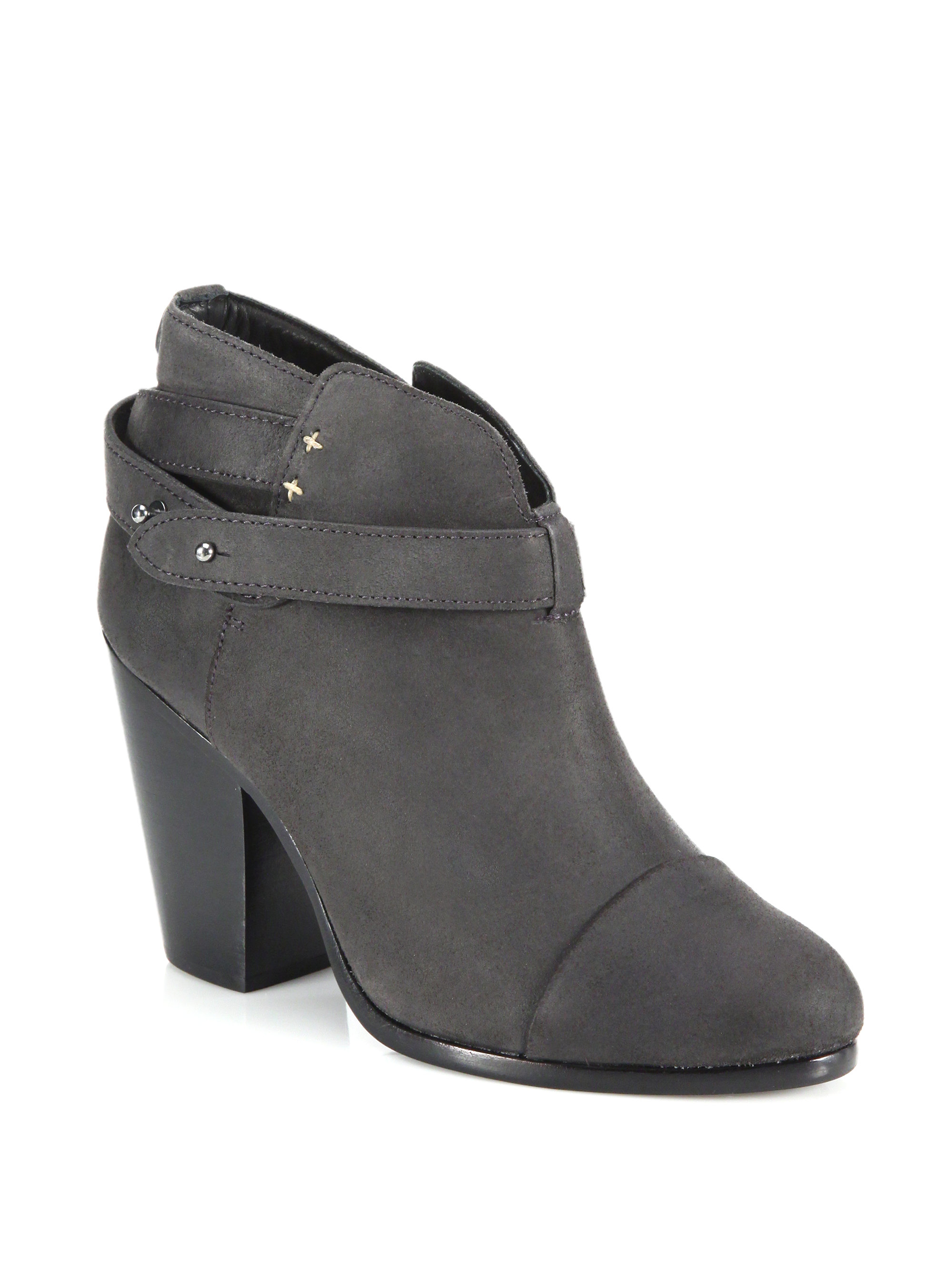 Lyst - Rag & Bone Harrow Ankle-strap Suede Booties in Black