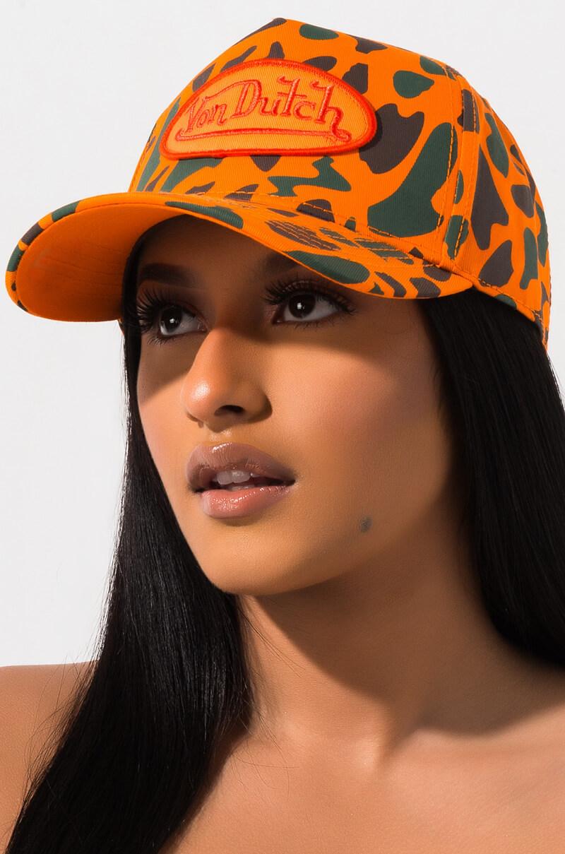 AKIRA Von Dutch Trucker Hat Orange Camo in Orange for Men - Lyst