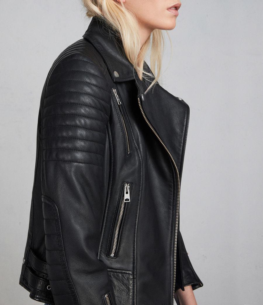Allsaints Papin Leather Biker Jacket In Black Lyst Allsaints Women S Black Papin Leather Biker Jacket
