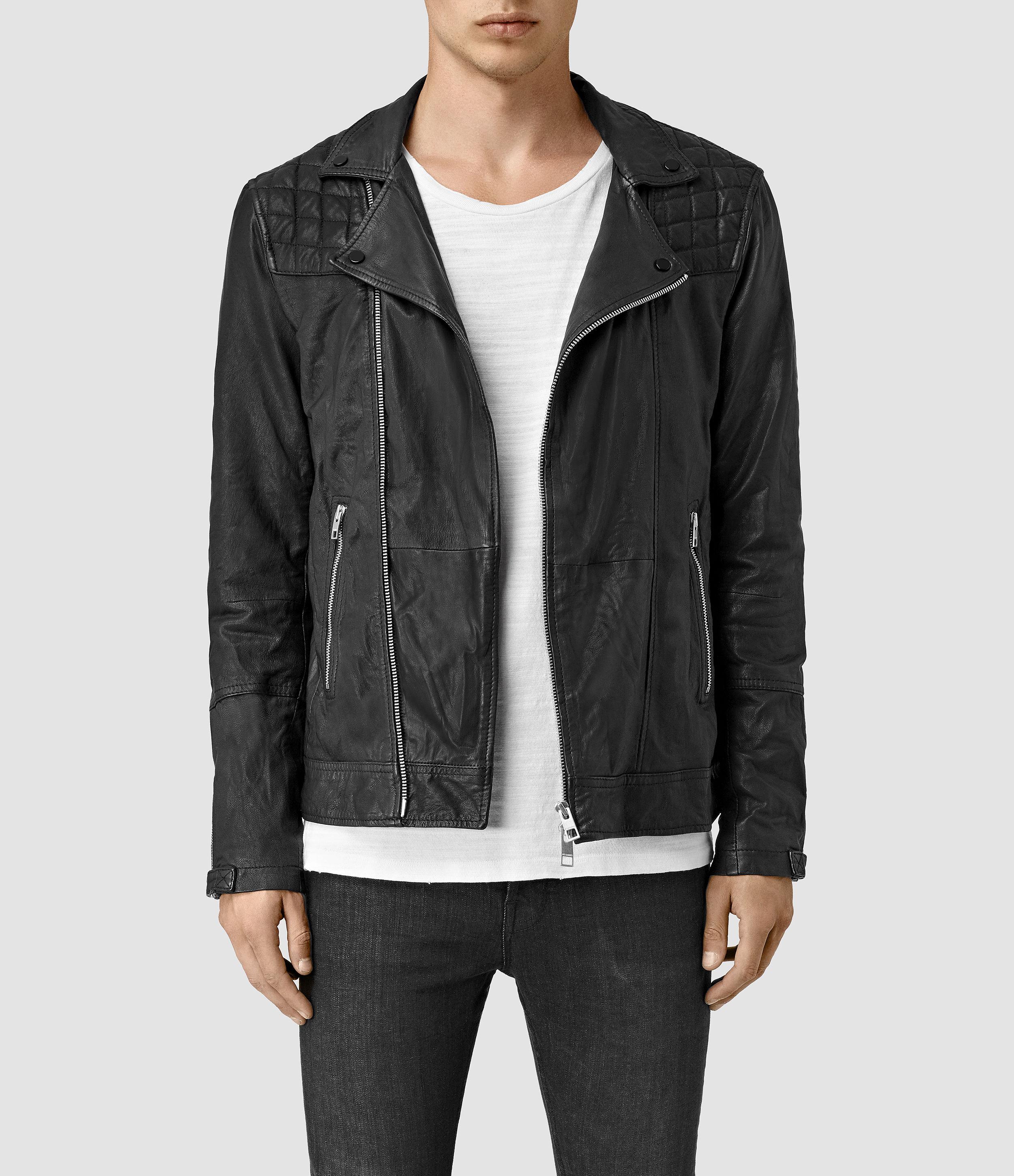 Allsaints Kushiro Leather Biker Jacket in Black for Men | Lyst