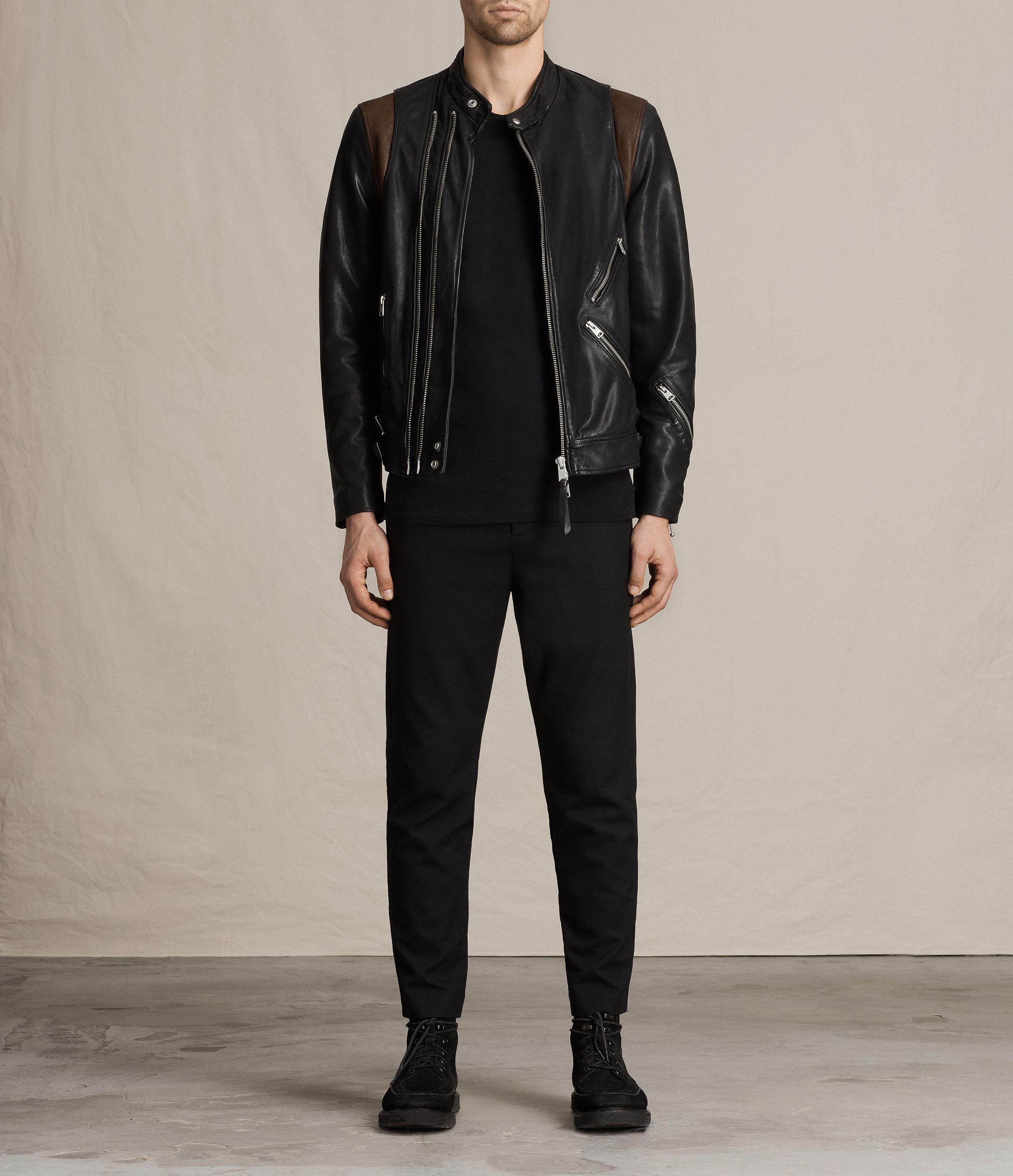 allsaints leather jacket men