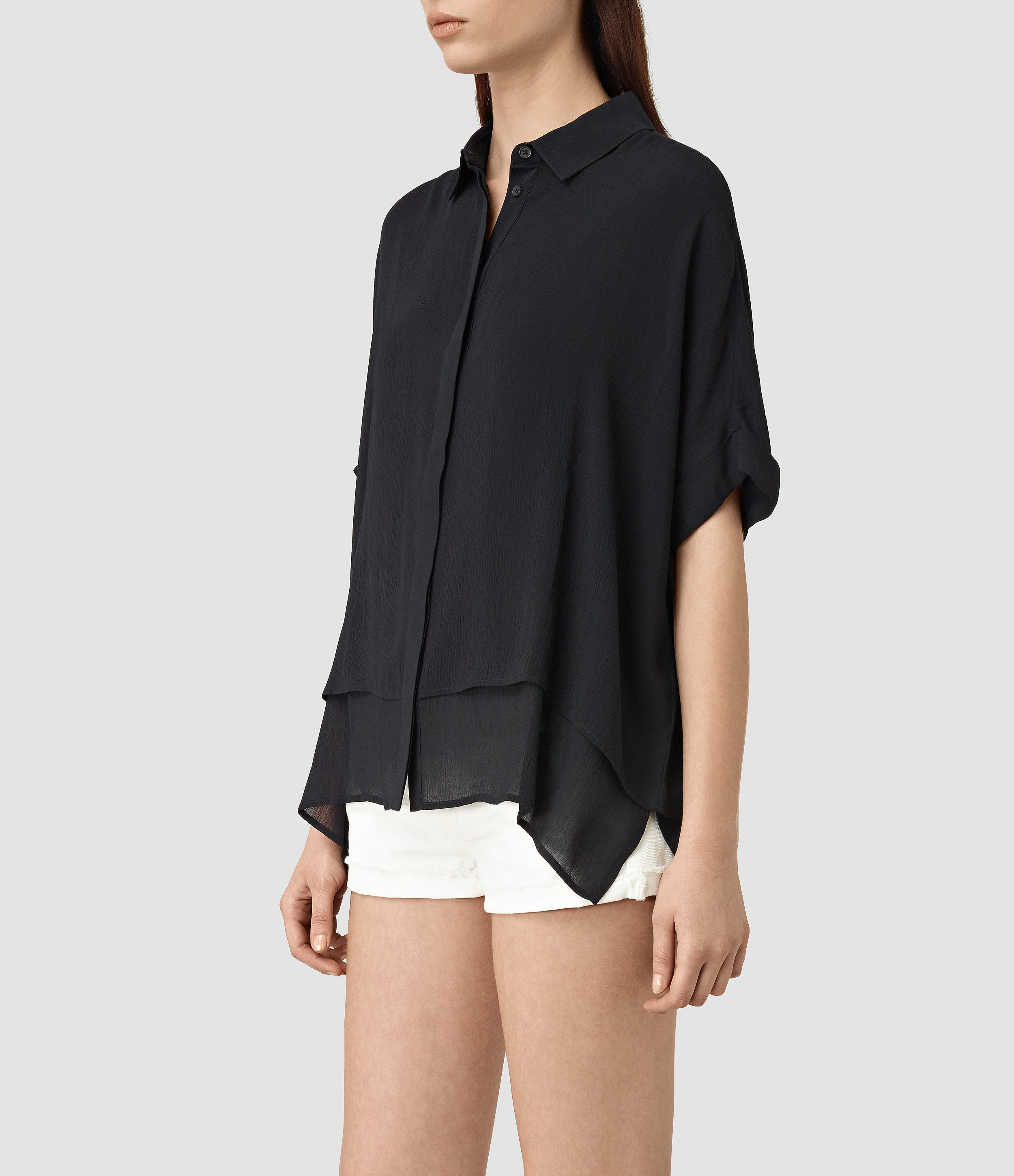 AllSaints Wilder Shirt in Black - Lyst