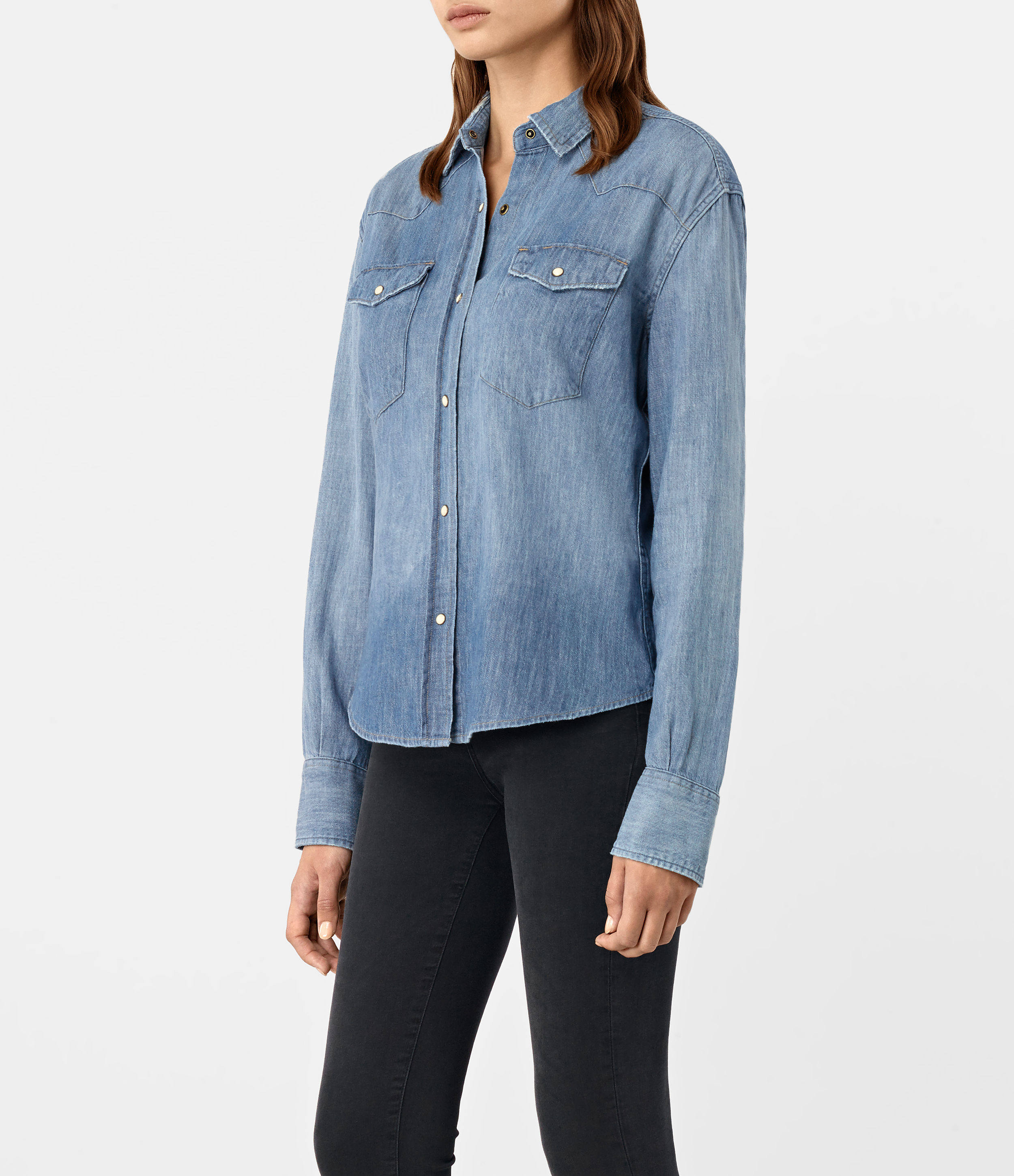 allsaints blue shirt