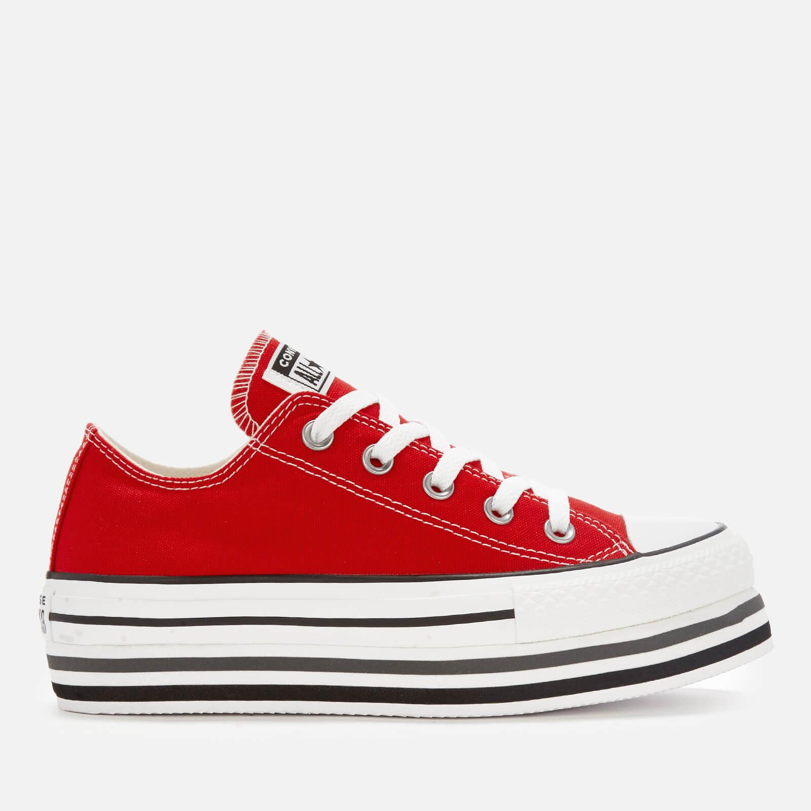 Lyst Converse All Star Platform Layer Ox Trainers In Red