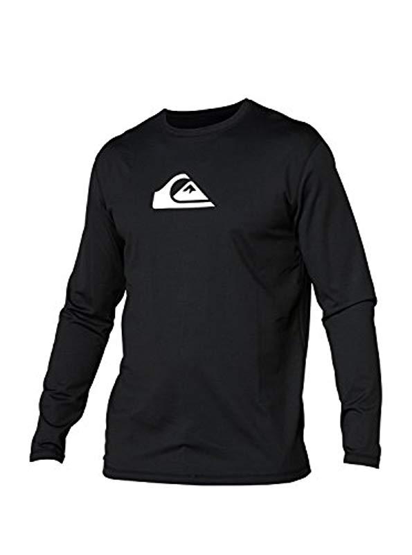 Quiksilver Solid Streak Long Sleeve Rash Guard in Black for Men Lyst