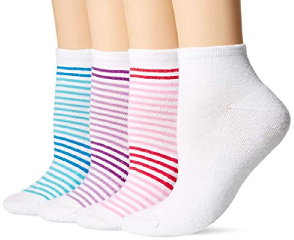 Lyst Hanes Cool And Dry Comfortblend Ankle Socks (6pack) in Pink