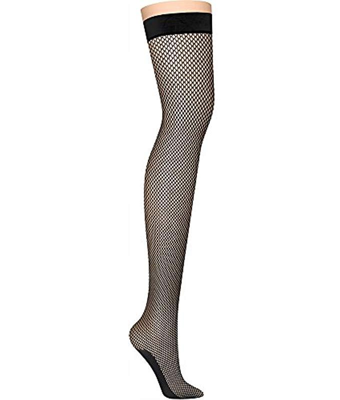 DKNY Fishnet Thigh High Hosiery in Black - Lyst