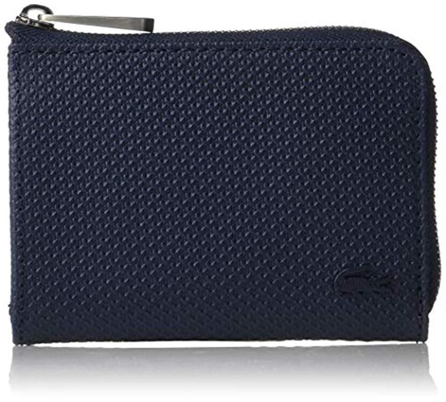Lacoste Zip Around Card Case With Id Slot in Blue for Men Lyst