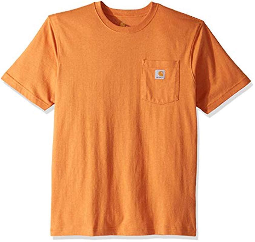 Lyst - Carhartt Workwear Pocket Short Sleeve T-shirt in Orange for Men ...