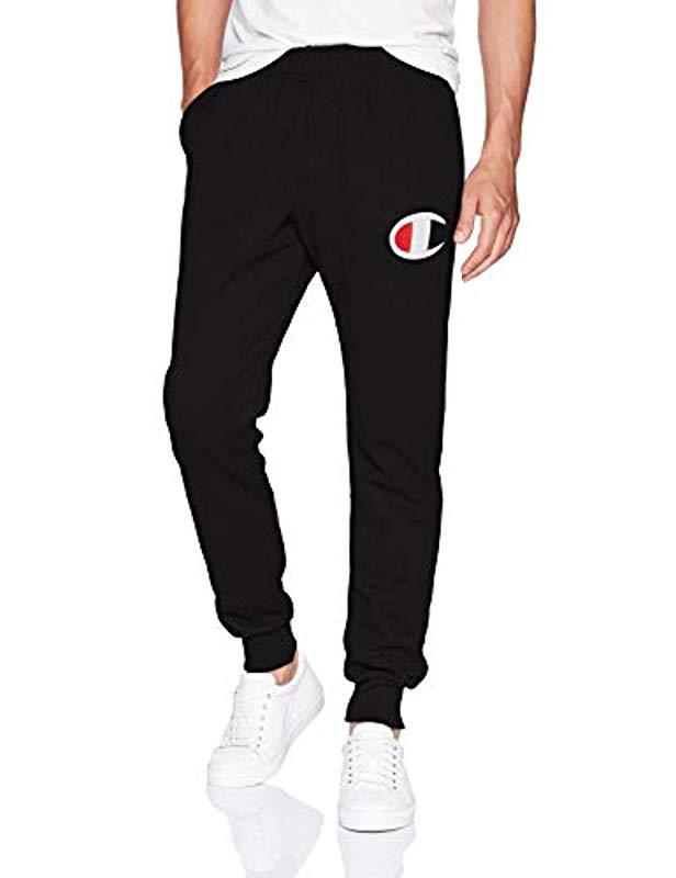 men's champion script logo fleece jogger pants