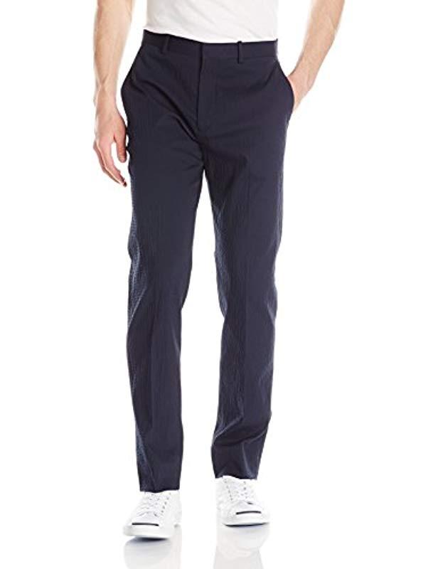 Theory Jake Crinkled Flat-front Pant in Blue for Men - Lyst