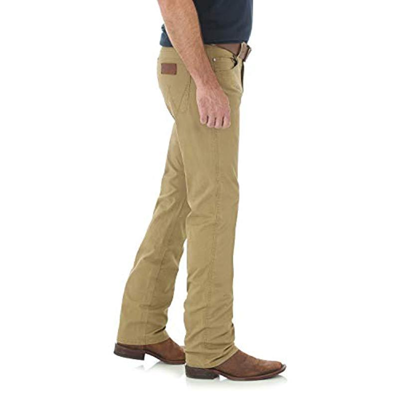 Wrangler Retro Slim Fit Straight Leg Khaki Jeans in Natural for Men - Lyst