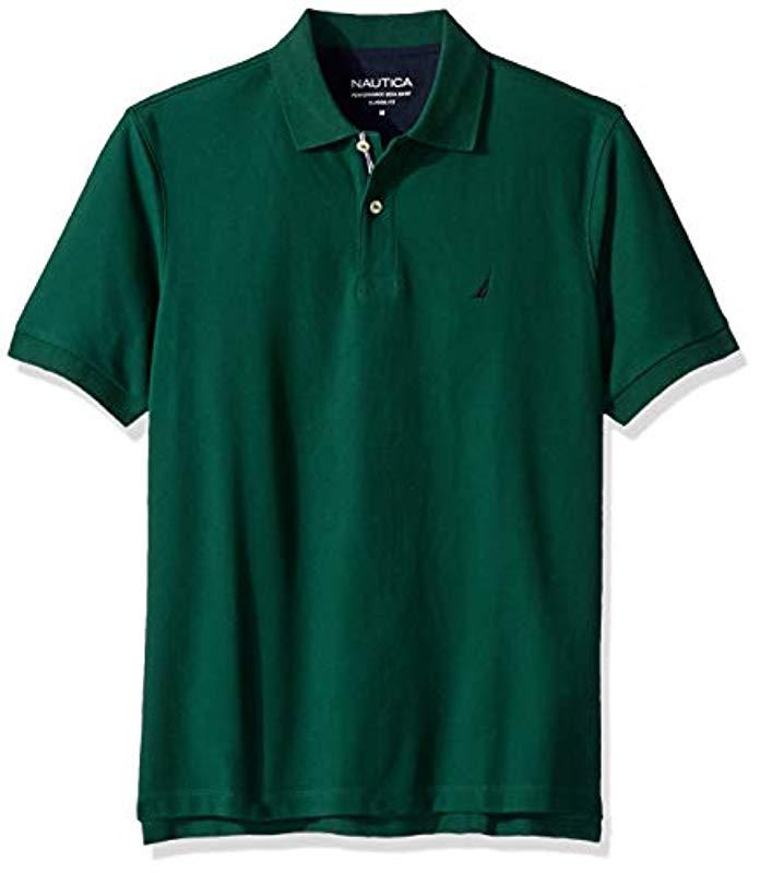 Nautica Classic Short Sleeve Solid Polo Shirt in Green for Men - Lyst