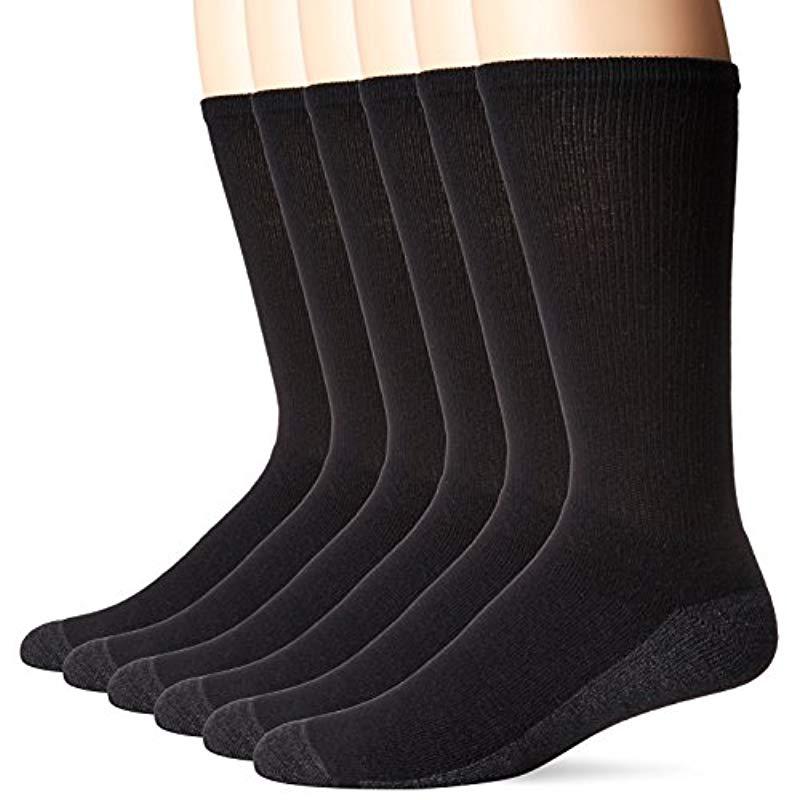 Lyst - Hanes Comfortblend Max Cushion Crew Socks 6-pack In Black For Men