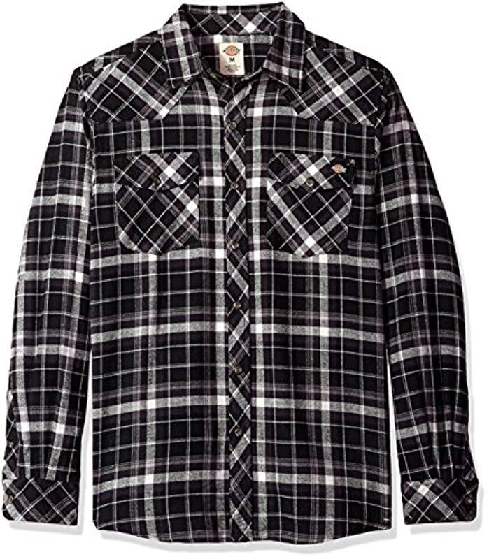 Lyst Dickies Western Flannel Shirt In Gray For Men Save 10 34482758620689