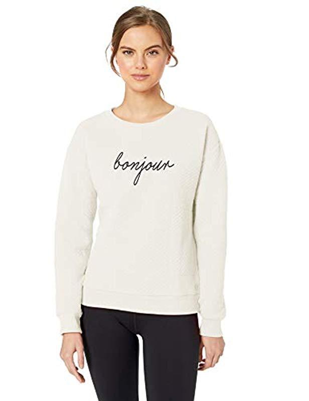 Lyst - Marc New York Puff Knit Graphic Long Sleeve Sweatshirt in White ...