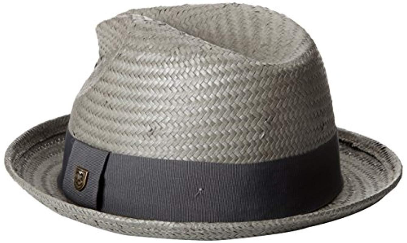 Brixton Castor Straw Fedora Hat In Gray For Men Lyst