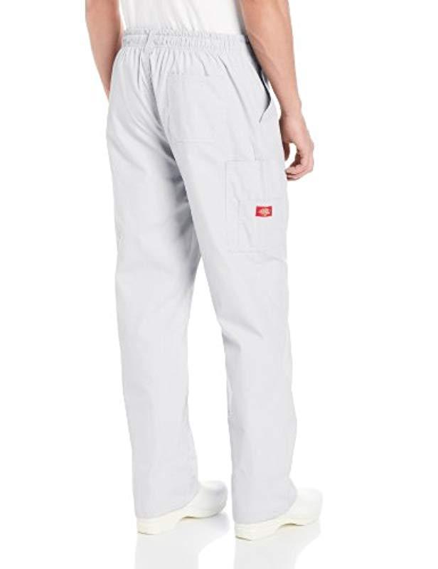 Dickies Signature Elastic Waist Scrubs Pant in White for Men Lyst
