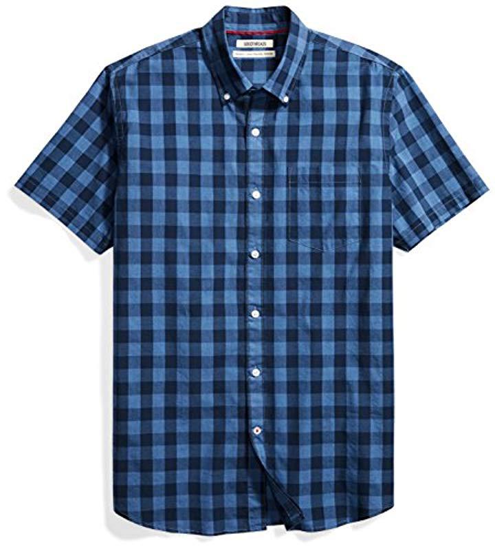 mens short sleeve check shirt