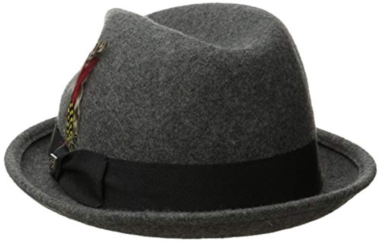 Brixton Gain Fedora Hat in Gray for Men Lyst
