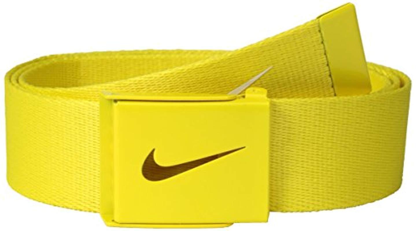 Nike Tech Essentials Single Web Golf Belt In Yellow For Men Lyst