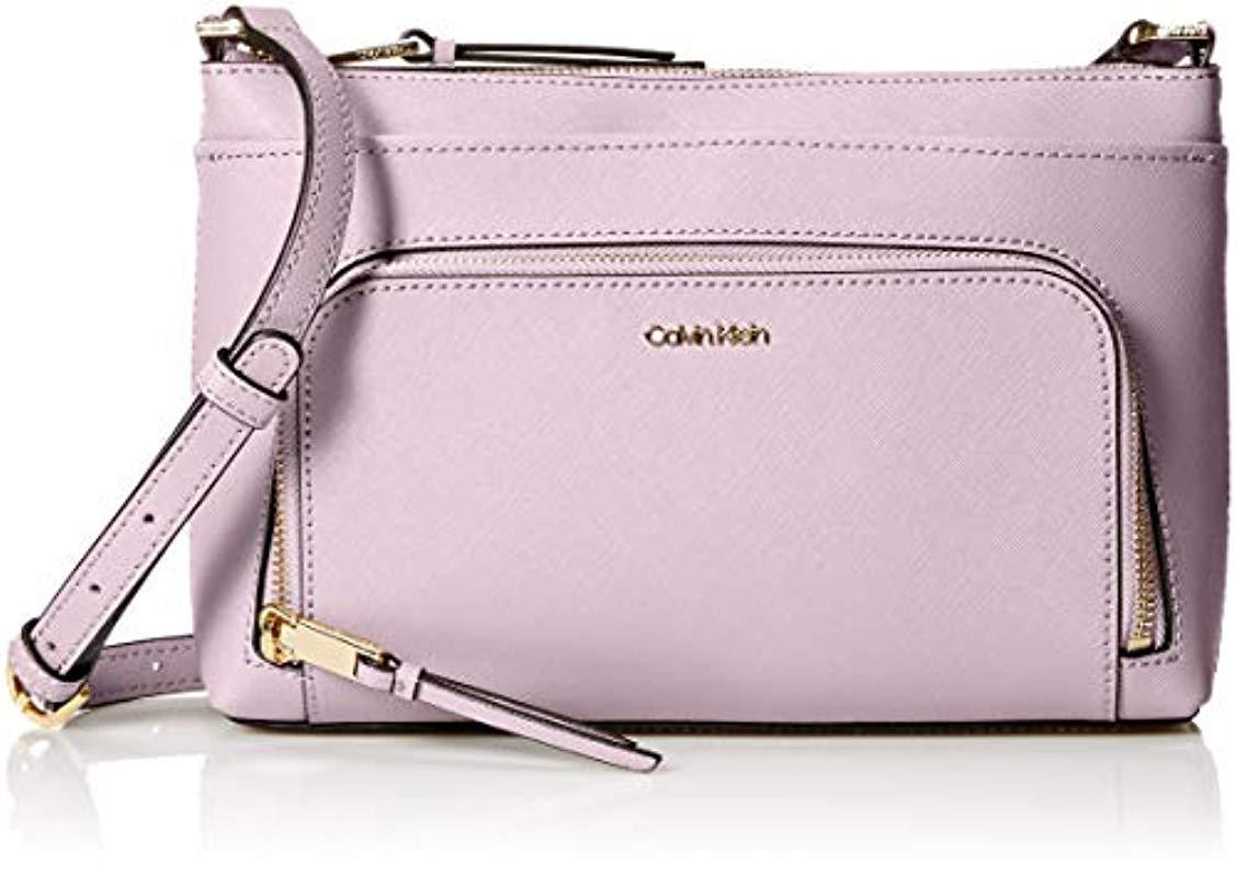 calvin klein raelynn saffiano crossbody