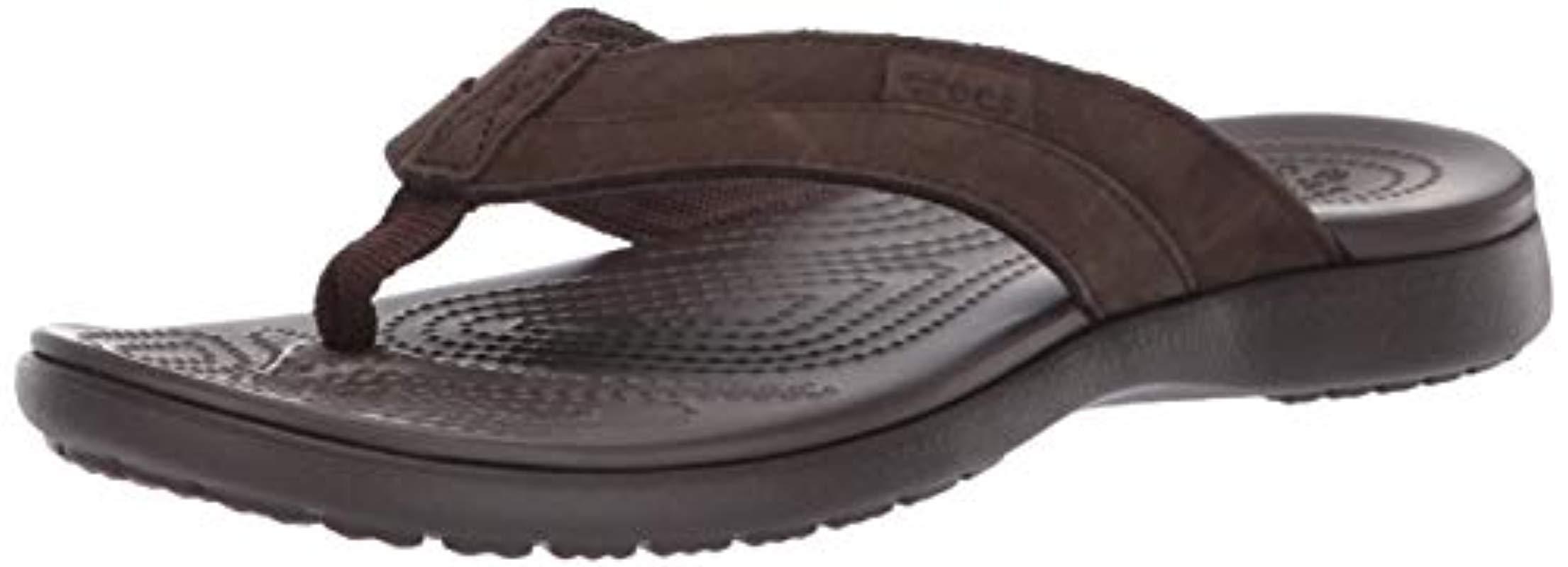 Lyst - Crocs™ Santa Cruz Leather Flip Flop for Men