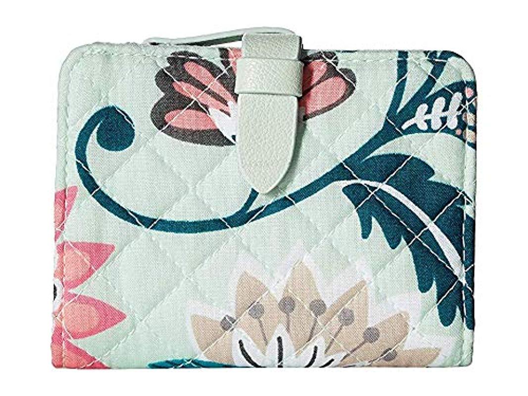 Vera Bradley Iconic Rfid Small Wallet, Microfiber in Blue Lyst