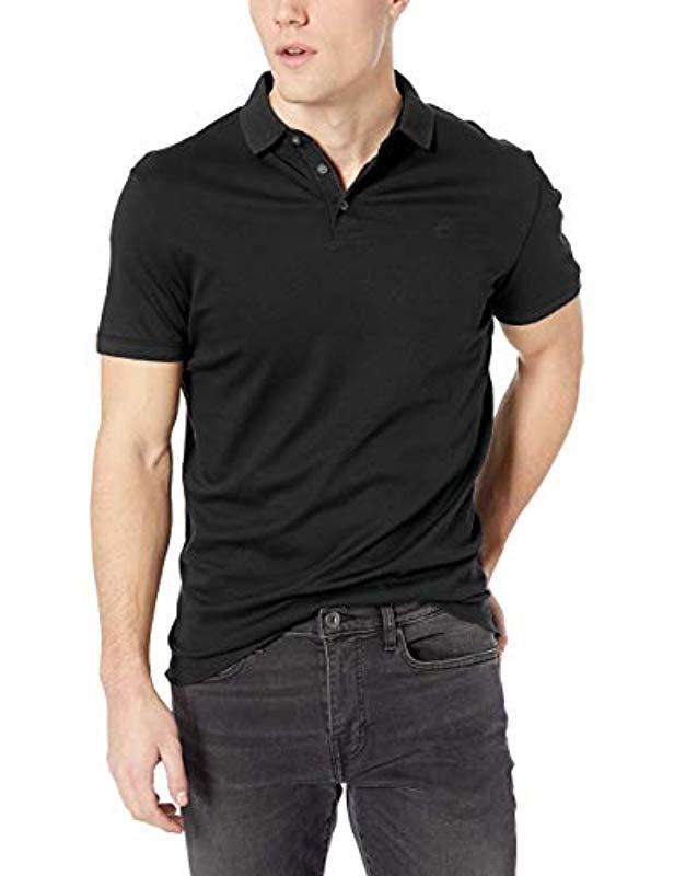 Calvin Klein Liquid Touch Polo Solid With Uv Protection in Black for ...