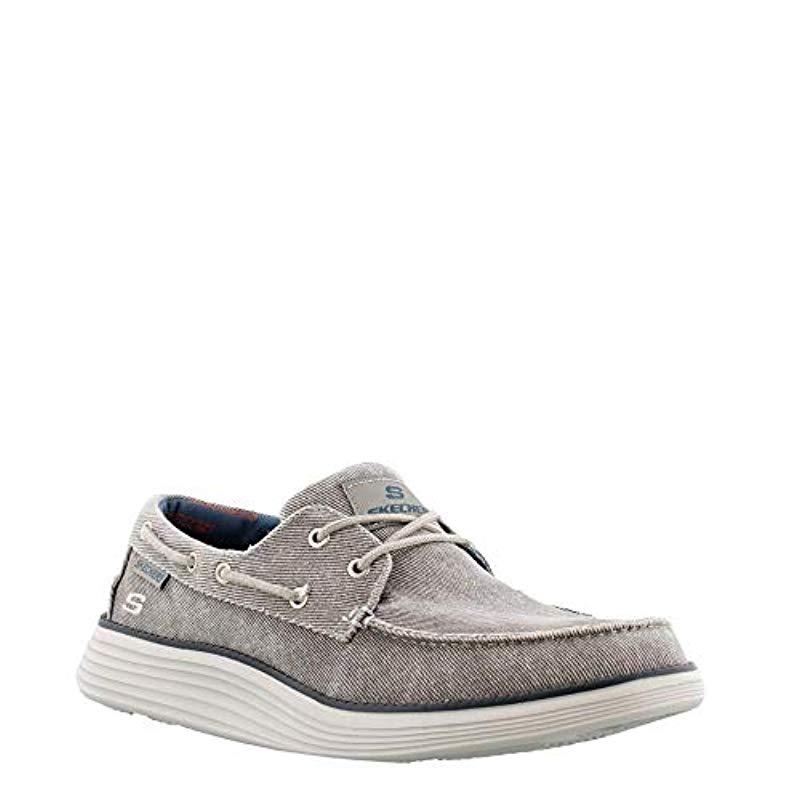 Lyst Skechers Status 2.0lorano Moc Toe Canvas Deck Shoe Oxford in Gray for Men
