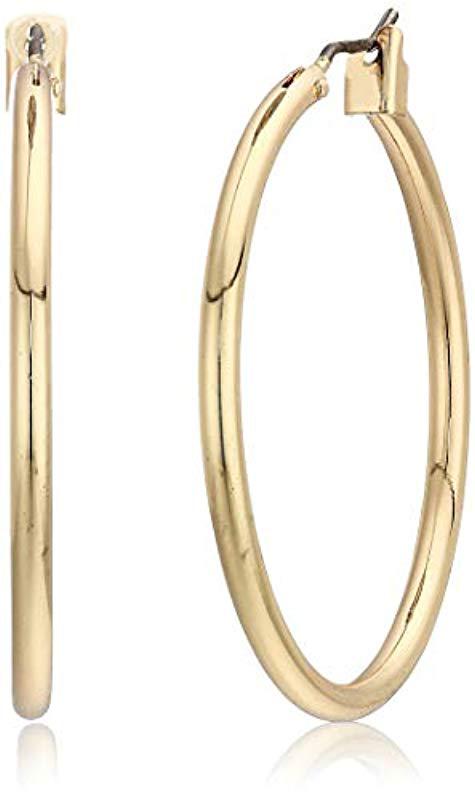 Lyst - Napier Gold-tone Medium Hoop Earrings in Metallic - Save 16. ...