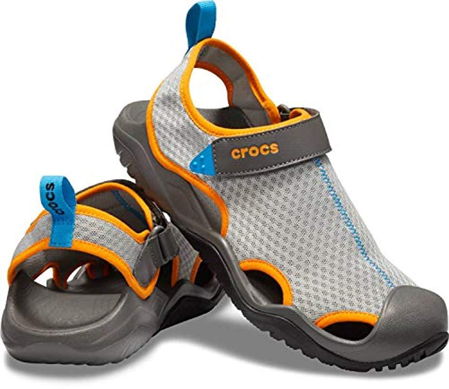 Lyst Crocs   Swiftwater Mesh Deck Sandal  Sport in Gray 